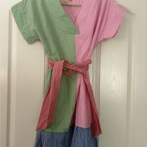 Pink Chicken Pink and Green Gingham Dress